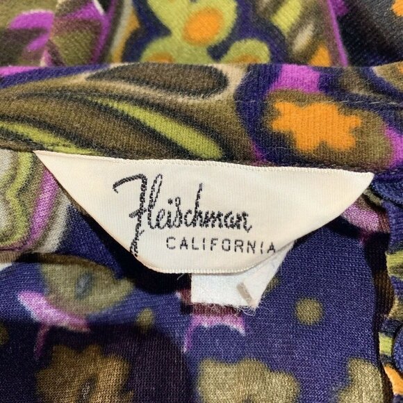 Fleischman California Vintage 80s Velour Skirt Ladies SMALL Paisley Retro Indie - Picture 5 of 8